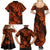 Hawaii Pineapple Family Matching Summer Maxi Dress and Hawaiian Shirt Paradise Flowers Pacific With Orange Polynesian Tribal LT01 - Polynesian Pride