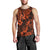 Hawaii Pineapple Men Tank Top Paradise Flowers Pacific With Orange Polynesian Tribal LT01 - Polynesian Pride