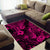 Hawaii Pineapple Area Rug Paradise Flowers Pacific With Pink Polynesian Tribal LT01 - Polynesian Pride