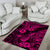 Hawaii Pineapple Area Rug Paradise Flowers Pacific With Pink Polynesian Tribal LT01 - Polynesian Pride