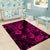 Hawaii Pineapple Area Rug Paradise Flowers Pacific With Pink Polynesian Tribal LT01 - Polynesian Pride