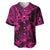 Hawaii Pineapple Baseball Jersey Paradise Flowers Pacific With Pink Polynesian Tribal LT01 Pink - Polynesian Pride