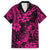 Hawaii Pineapple Family Matching Off Shoulder Short Dress and Hawaiian Shirt Paradise Flowers Pacific With Pink Polynesian Tribal LT01 Dad's Shirt - Short Sleeve Pink - Polynesian Pride