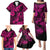 Hawaii Pineapple Family Matching Puletasi Dress and Hawaiian Shirt Paradise Flowers Pacific With Pink Polynesian Tribal LT01 - Polynesian Pride