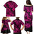 Hawaii Pineapple Family Matching Puletasi Dress and Hawaiian Shirt Paradise Flowers Pacific With Pink Polynesian Tribal LT01 - Polynesian Pride