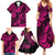 Hawaii Pineapple Family Matching Summer Maxi Dress and Hawaiian Shirt Paradise Flowers Pacific With Pink Polynesian Tribal LT01 - Polynesian Pride