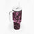 Hawaii Pineapple Tumbler With Handle Paradise Flowers Pacific With Pink Polynesian Tribal