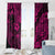 Hawaii Pineapple Window Curtain Paradise Flowers Pacific With Pink Polynesian Tribal LT01 - Polynesian Pride