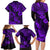 Hawaii Pineapple Family Matching Long Sleeve Bodycon Dress and Hawaiian Shirt Polynesian Pattern Purple Version LT01 - Polynesian Pride