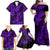 Hawaii Pineapple Family Matching Off Shoulder Maxi Dress and Hawaiian Shirt Polynesian Pattern Purple Version LT01 - Polynesian Pride