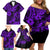 Hawaii Pineapple Family Matching Off Shoulder Short Dress and Hawaiian Shirt Polynesian Pattern Purple Version LT01 - Polynesian Pride