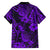 Hawaii Pineapple Family Matching Off Shoulder Short Dress and Hawaiian Shirt Polynesian Pattern Purple Version LT01 - Polynesian Pride