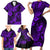 Hawaii Pineapple Family Matching Short Sleeve Bodycon Dress and Hawaiian Shirt Polynesian Pattern Purple Version LT01 - Polynesian Pride