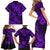 Hawaii Pineapple Family Matching Short Sleeve Bodycon Dress and Hawaiian Shirt Polynesian Pattern Purple Version LT01 - Polynesian Pride