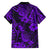 Hawaii Pineapple Family Matching Short Sleeve Bodycon Dress and Hawaiian Shirt Polynesian Pattern Purple Version LT01 - Polynesian Pride