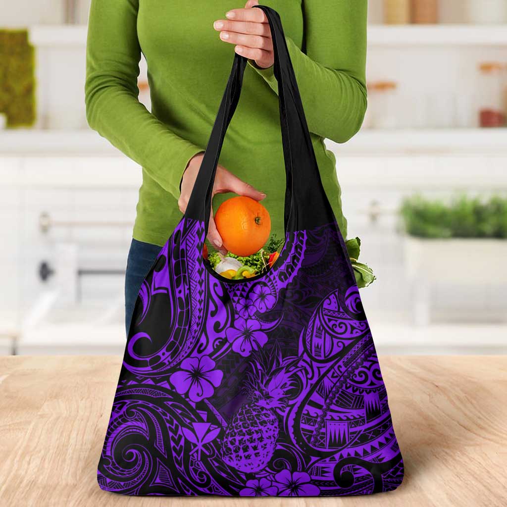 Hawaii Pineapple Grocery Bag Polynesian Pattern Purple Version LT01 - Polynesian Pride