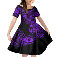 Hawaii Pineapple Kid Short Sleeve Dress Polynesian Pattern Purple Version LT01 KID Purple - Polynesian Pride