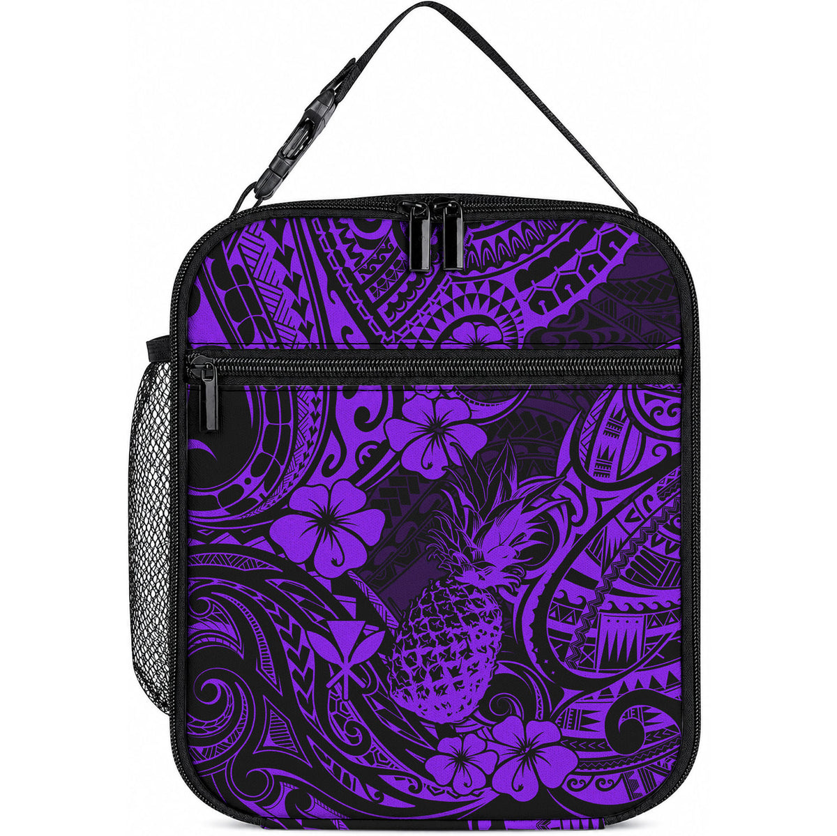 Hawaii Pineapple Lunch Bag Polynesian Pattern Purple Version