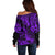 Hawaii Pineapple Off Shoulder Sweater Polynesian Pattern Purple Version LT01 - Polynesian Pride