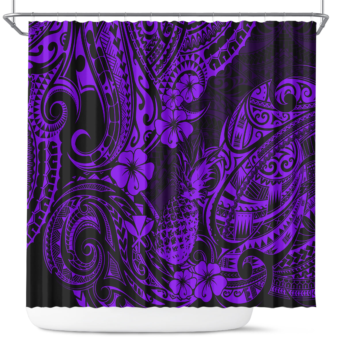 Hawaii Pineapple Shower Curtain Polynesian Pattern Purple Version LT01 Purple - Polynesian Pride