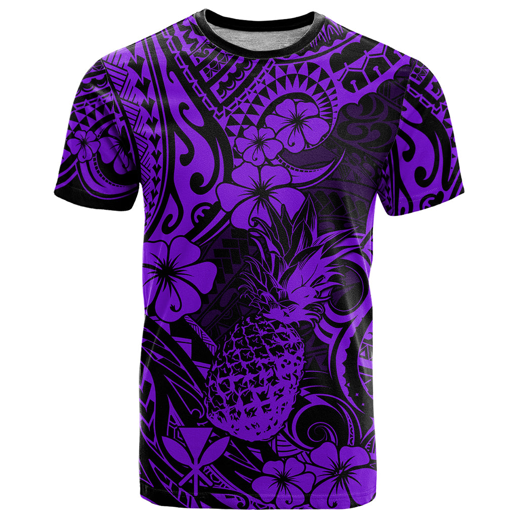 Hawaii Pineapple T Shirt Polynesian Pattern Purple Version LT01 Purple - Polynesian Pride