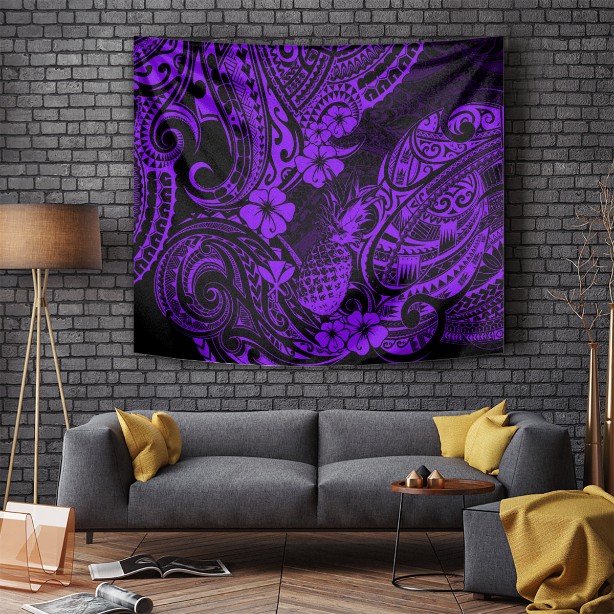 Hawaii Pineapple Tapestry Polynesian Pattern Purple Version LT01 Purple - Polynesian Pride