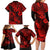 Hawaii Pineapple Family Matching Long Sleeve Bodycon Dress and Hawaiian Shirt Polynesian Pattern Red Version LT01 - Polynesian Pride