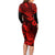 Hawaii Pineapple Family Matching Long Sleeve Bodycon Dress and Hawaiian Shirt Polynesian Pattern Red Version LT01 - Polynesian Pride