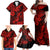 Hawaii Pineapple Family Matching Off Shoulder Maxi Dress and Hawaiian Shirt Polynesian Pattern Red Version LT01 - Polynesian Pride