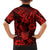 Hawaii Pineapple Family Matching Off Shoulder Short Dress and Hawaiian Shirt Polynesian Pattern Red Version LT01 - Polynesian Pride