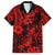 Hawaii Pineapple Family Matching Off Shoulder Short Dress and Hawaiian Shirt Polynesian Pattern Red Version LT01 Dad's Shirt - Short Sleeve Red - Polynesian Pride