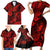 Hawaii Pineapple Family Matching Short Sleeve Bodycon Dress and Hawaiian Shirt Polynesian Pattern Red Version LT01 - Polynesian Pride