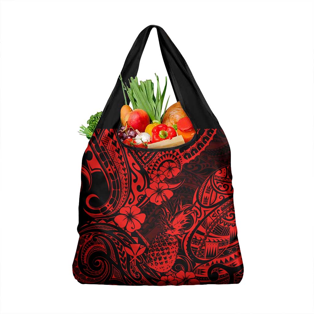 Hawaii Pineapple Grocery Bag Polynesian Pattern Red Version LT01 1-pack One Size Red - Polynesian Pride