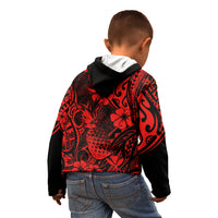 Hawaii Pineapple Kid Hoodie Polynesian Pattern Red Version LT01 - Polynesian Pride