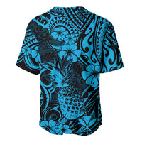 Hawaii Pineapple Baseball Jersey Polynesian Pattern Sky Blue Version LT01 - Polynesian Pride