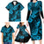 Hawaii Pineapple Family Matching Long Sleeve Bodycon Dress and Hawaiian Shirt Polynesian Pattern Sky Blue Version LT01 - Polynesian Pride