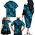 Hawaii Pineapple Family Matching Off Shoulder Long Sleeve Dress and Hawaiian Shirt Polynesian Pattern Sky Blue Version LT01 - Polynesian Pride