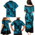 Hawaii Pineapple Family Matching Puletasi Dress and Hawaiian Shirt Polynesian Pattern Sky Blue Version LT01 - Polynesian Pride