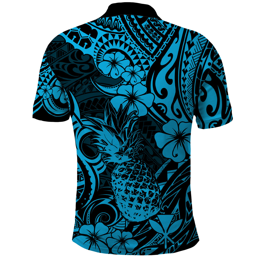 Hawaii Pineapple Polo Shirt Polynesian Pattern Sky Blue Version LT01 - Polynesian Pride