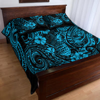 Hawaii Pineapple Quilt Bed Set Polynesian Pattern Sky Blue Version LT01 - Polynesian Pride