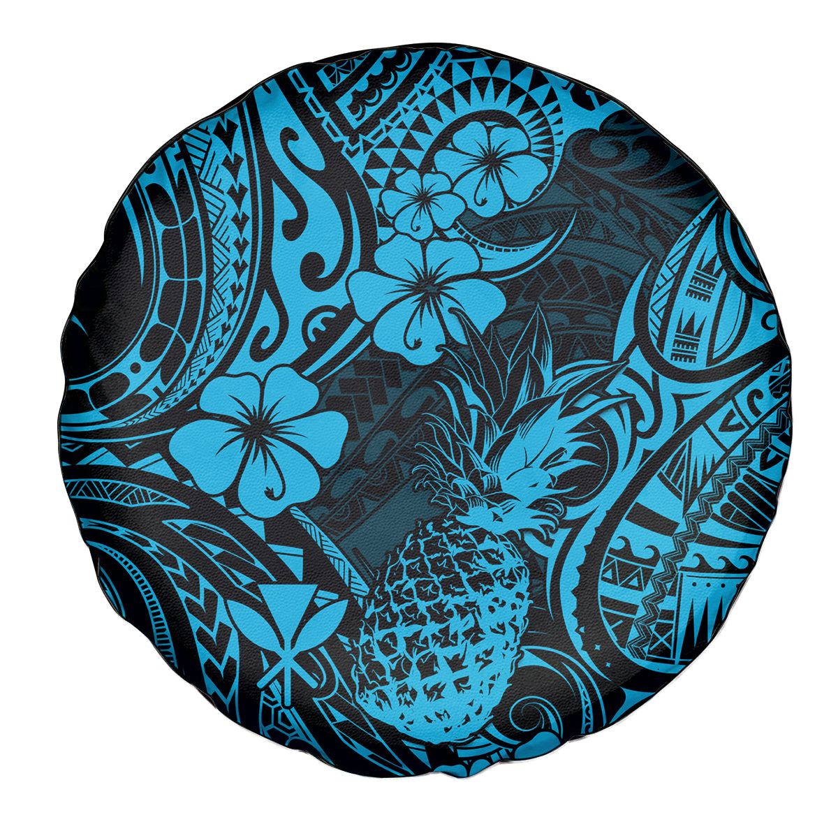 Hawaii Pineapple Spare Tire Cover Polynesian Pattern Sky Blue Version LT01 Blue - Polynesian Pride