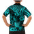 Hawaii Pineapple Family Matching Mermaid Dress and Hawaiian Shirt Polynesian Pattern Turquoise Version LT01 - Polynesian Pride