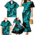 Hawaii Pineapple Family Matching Mermaid Dress and Hawaiian Shirt Polynesian Pattern Turquoise Version LT01 - Polynesian Pride