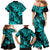 Hawaii Pineapple Family Matching Mermaid Dress and Hawaiian Shirt Polynesian Pattern Turquoise Version LT01 - Polynesian Pride