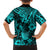 Hawaii Pineapple Family Matching Off Shoulder Long Sleeve Dress and Hawaiian Shirt Polynesian Pattern Turquoise Version LT01 - Polynesian Pride