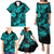 Hawaii Pineapple Family Matching Puletasi Dress and Hawaiian Shirt Polynesian Pattern Turquoise Version LT01 - Polynesian Pride