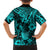 Hawaii Pineapple Family Matching Short Sleeve Bodycon Dress and Hawaiian Shirt Polynesian Pattern Turquoise Version LT01 - Polynesian Pride