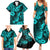 Hawaii Pineapple Family Matching Summer Maxi Dress and Hawaiian Shirt Polynesian Pattern Turquoise Version LT01 - Polynesian Pride