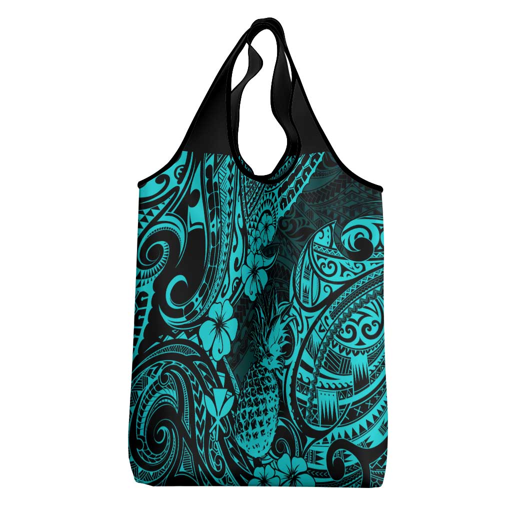 Hawaii Pineapple Grocery Bag Polynesian Pattern Turquoise Version LT01 - Polynesian Pride