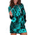 Hawaii Pineapple Hoodie Dress Polynesian Pattern Turquoise Version LT01 Turquoise - Polynesian Pride